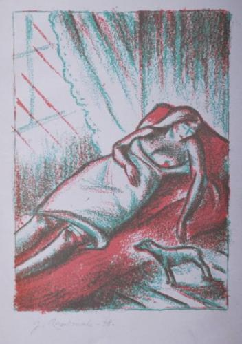 Rambousek, Jan: A half nude laying female Rambousek, Jan: A half nude laying female