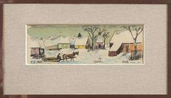 Snowy village PF 1958 - monogram ZH Snowy village PF 1958 - monogram ZH