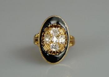 Ring - gold, black enamel - 1880 Ring - gold, black enamel - 1880