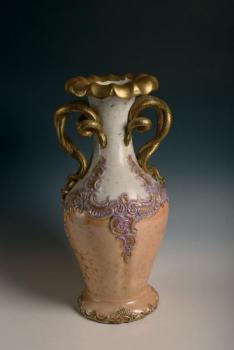A porcelain vase with handles A porcelain vase with handles