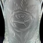 Two glasses of pressed and mat glass,with roses Two glasses of pressed and mat glass,with roses