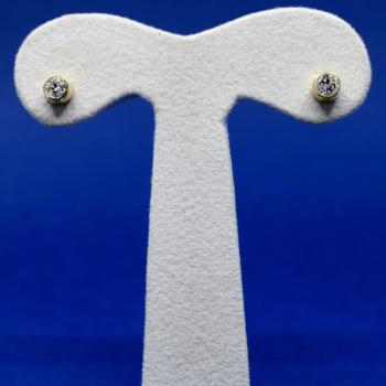 Gold Earrings with Brilliants - white gold, brilliant cut diamond - 2000 Gold Earrings with Brilliants - white gold, brilliant cut diamond - 2000