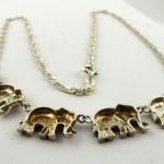 Silver necklace with elephants Silver necklace with elephants