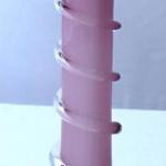 Purple-pink and white vase, with a twisted ring Purple-pink and white vase, with a twisted ring