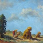 Vaclav Vaner - Woman tying a sheaf of grain, in th Vaclav Vaner - Woman tying a sheaf of grain, in th