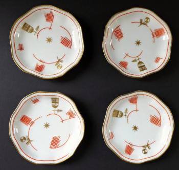 Four bowls, gilded and red ornament - Rosenthal Four bowls, gilded and red ornament - Rosenthal