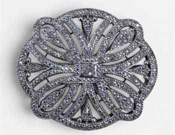 Silver brooch - silver, diamond - 1960 Silver brooch - silver, diamond - 1960