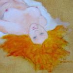 Lying girl nude with bent leg Lying girl nude with bent leg