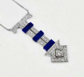 Pendant - white gold, brilliant cut diamond - 1960 Pendant - white gold, brilliant cut diamond - 1960