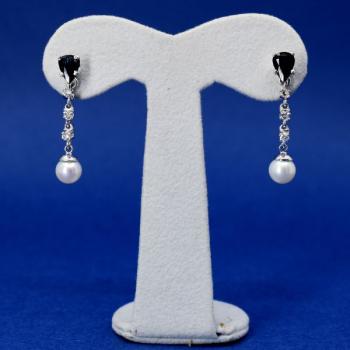 Gold Earrings with Brilliants - white gold, brilliant cut diamond - 2000 Gold Earrings with Brilliants - white gold, brilliant cut diamond - 2000