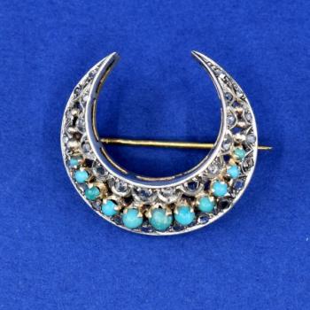 Gold Brooch - silver, gold - 1890 Gold Brooch - silver, gold - 1890