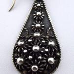 Silver earrings, drops, with granulation Silver earrings, drops, with granulation