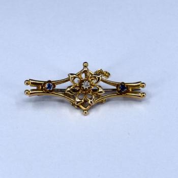 Gold Brooch - gold, diamond - 1890 Gold Brooch - gold, diamond - 1890