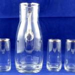 Pitcher with glasses and silver line Pitcher with glasses and silver line