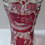 Goblet with ruby glass and engraved motifs  Goblet with ruby glass and engraved motifs