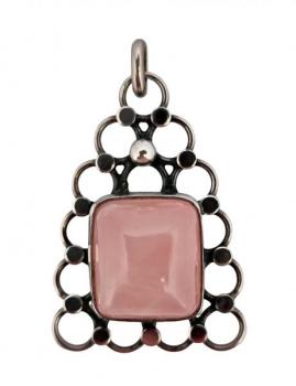 Pendant - silver, rose quartz - 1950 Pendant - silver, rose quartz - 1950