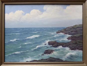 Painting - cardboard - R. Vondráček - 1930 Painting - cardboard - R. Vondráček - 1930