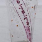 Glass with coloured enamel strip Glass with coloured enamel strip