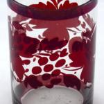 Glass with ruby stainning and grape leaves with gr Glass with ruby stainning and grape leaves with gr