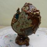 Pedestal Dish - ceramics, majolica - 1900 Pedestal Dish - ceramics, majolica - 1900