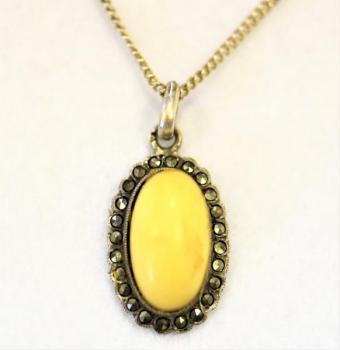 Necklace - ivory, silver - 1900 Necklace - ivory, silver - 1900