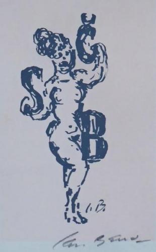 Jan Bauch - Naked woman with letters Jan Bauch - Naked woman with letters