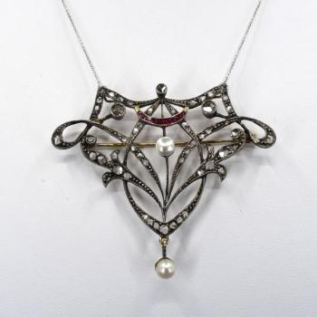 Gold art nouveau colier - brooch Gold art nouveau colier - brooch