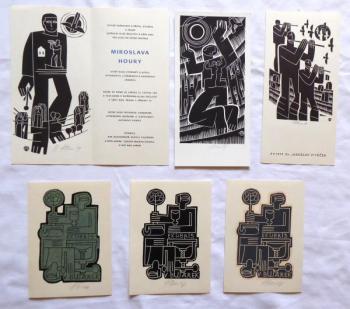 Miroslav Houra - 3 x Exlibris, Invitation, PF 1979 Miroslav Houra - 3 x Exlibris, Invitation, PF 1979