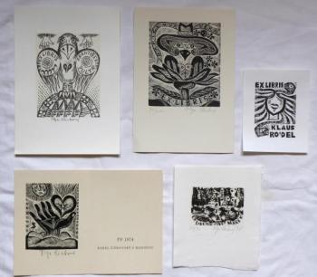 Olga Cechova - Four ex libris, PF 1974  Olga Cechova - Four ex libris, PF 1974