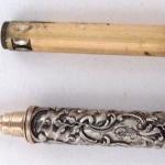 Silver and gold plated pencil with cartouche Silver and gold plated pencil with cartouche