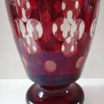 Glass, on low stem, with ruby staining Glass, on low stem, with ruby staining