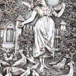 Girl with birds in the garden Girl with birds in the garden