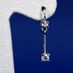 Gold Earrings with Brilliants - white gold, brilliant cut diamond - 1980 Gold Earrings with Brilliants - white gold, brilliant cut diamond - 1980