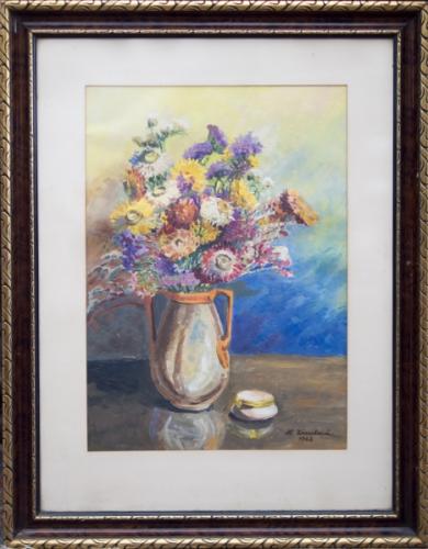 Still Life with Flowers - cardboard - H. Zárubová - 1942 Still Life with Flowers - cardboard - H. Zárubová - 1942