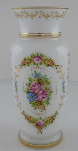 Vase made of clear, milky and painted glass Vase made of clear, milky and painted glass