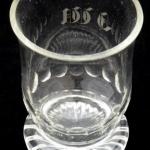 Glass on round solid foot, cut Glass on round solid foot, cut