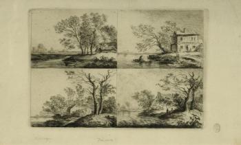 Four romantic lanscapes with a river Four romantic lanscapes with a river