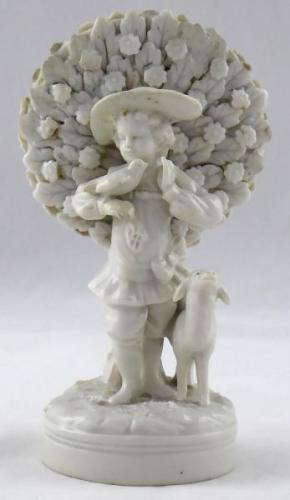 Shepherd with bird, sheep and flowering bush - Ern Shepherd with bird, sheep and flowering bush - Ern