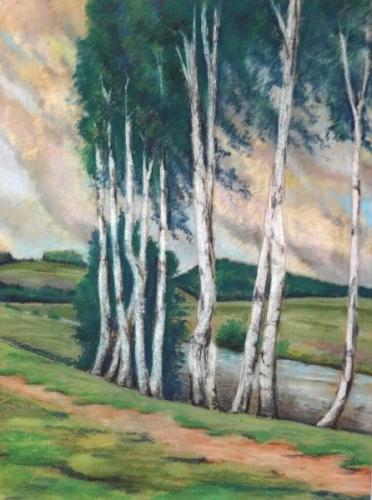 Birches near water - not signed Birches near water - not signed