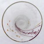 Glass with coloured enamel strip Glass with coloured enamel strip