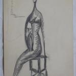 Jindrich Wielgus - Sitting nude with a cat Jindrich Wielgus - Sitting nude with a cat