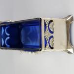 Jardiniere - tin, blue glass - 1905 Jardiniere - tin, blue glass - 1905