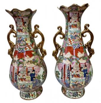 Pair of Porcelain Vases - porcelain - 1900 Pair of Porcelain Vases - porcelain - 1900