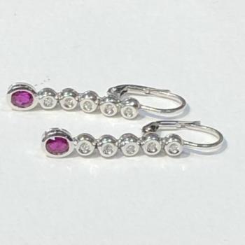 Gold Earrings with Brilliants - 1950 Gold Earrings with Brilliants - 1950