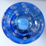Large crystal vase, blue glass, air bubbles-Vladim Large crystal vase, blue glass, air bubbles-Vladim