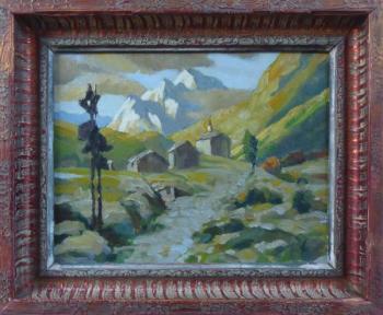 Mountain landscape with a church Mountain landscape with a church