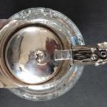 Cut glass jug, with silver handle Cut glass jug, with silver handle