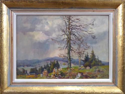Frantisek Cina Jelinek - Landscape in the rain, wi Frantisek Cina Jelinek - Landscape in the rain, wi
