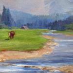 Milena Simkova Elgrova - Mountain landscape with a Milena Simkova Elgrova - Mountain landscape with a