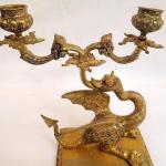 Two-Light Candelabra - patinated bronze - 1890 Two-Light Candelabra - patinated bronze - 1890